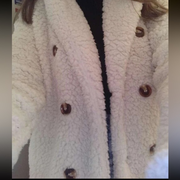 Cozy Button up Teddy Oversized collared Jacket Coat - Picture 11 of 13